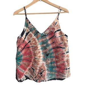 YFB Young Fabulous Broke Tie Dye Tank Top Spaghetti Strap Cami Blouse Medium